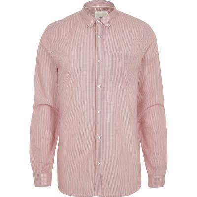 River Island Mens Stripe Slim Fit Long Sleeve Shirt