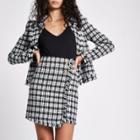 River Island Womens Check Boucle Button Mini Skirt