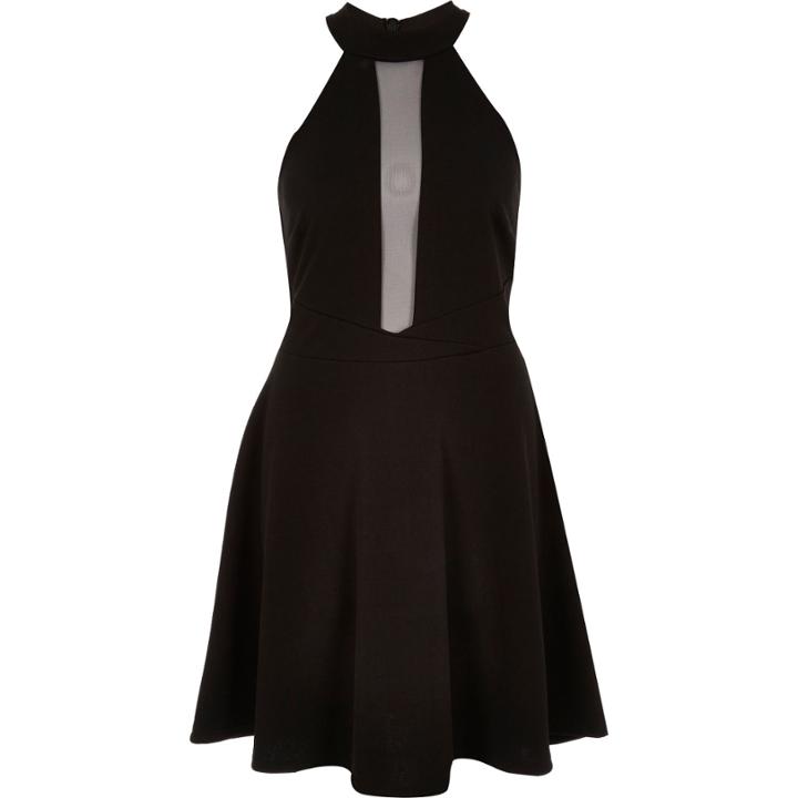River Island Womens Mesh Panel Skater Dress