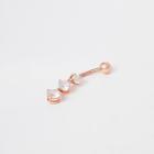 River Island Womens Rose Gold Color Triple Dangle Belly Bar