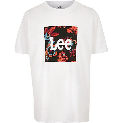 River Island Mens Lee Big And Tall White Logo Print T-shirt