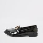 River Island Womens Patent Circle Buckle Loafer