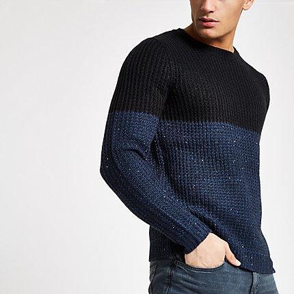 River Island Mens Only And Sons Knit Blocked Sweater