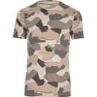 River Island Mensstone Jigsaw Camo Muscle Fit T-shirt