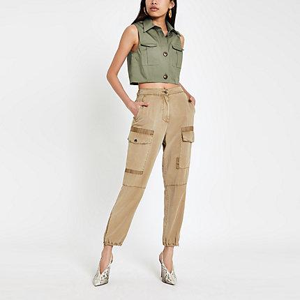 River Island Womens Utility Crop Shirt