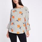 River Island Womens Floral Print Bar Back Top