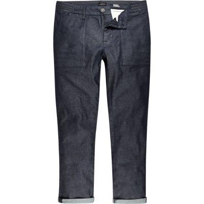 River Island Mens Dark Wash Worker Sid Skinny Stretch Jeans