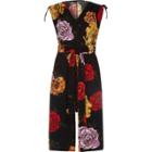 River Island Womens Petite Floral Wrap Midi Dress