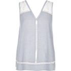 River Island Womens Chambray Embroidered Tank Top