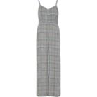 River Island Womens Petite Check Popper Side Jumpsuit