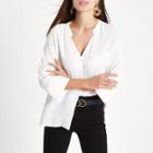 River Island Womens White Loose Fit Button Up Blouse