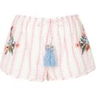 River Island Womens Stripe Floral Embroidered Shorts