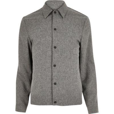 River Island Mens Melange Popper Harrington Jacket