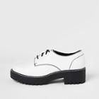 River Island Womens White Lace Up Contrast Stitch Brogues