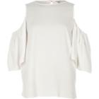 River Island Womens Gathered Cold Shoulder Top