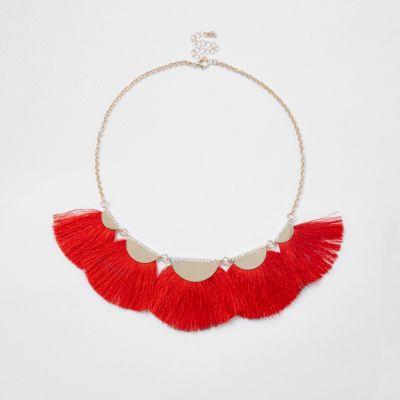 River Island Womens Tassel Fan Necklace