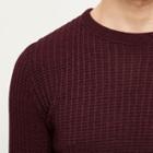 River Island Mensred Ribbed Crew Neck Sweater