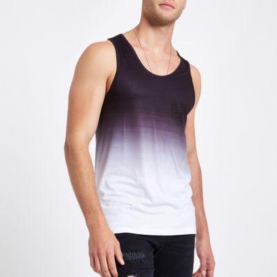 River Island Mens Fade 'ninety Eight' Slim Fit Tank