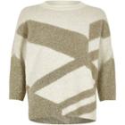 River Island Womens Gold Tinsel Knit Christmas Sweater