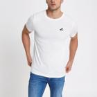 River Island Mens Only And Sons White Embroidered Fitted T-shirt