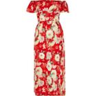River Island Womens Ri Plus Floral Print Bardot Maxi Dress