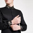 River Island Mens Leopard Collar Long Sleeve Shirt