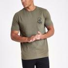 River Island Mens Slim Fit Chest Embroidered T-shirt