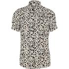 River Island Mens Leopard Print Short Sleeve Shirt