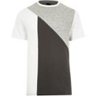 River Island Mens Textured Panel Slim Fit T-shirt