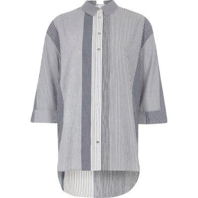 River Island Womens Mixed Stripe Tie Back Shirt