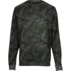 River Island Mensgreen Camo Print Sweatshirt