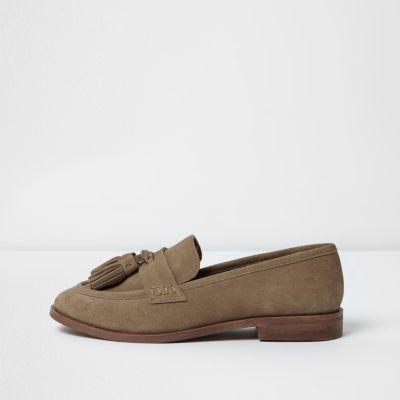 River Island Womens Wide Fit Suede Tassel Loafers