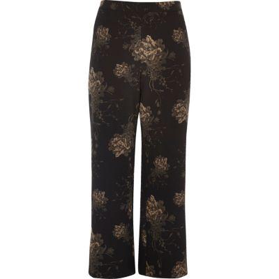 River Island Womens Plus Floral Wide Leg Pants