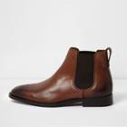 River Island Mens Leather Brogue Chelsea Boots