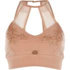 River Island Womens Petite Nude Lace And Mesh Bralet