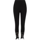 River Island Womens Eyelet Tie-up Hem Leggings