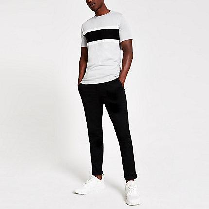 River Island Mens Slim Fit Colour Block T-shirt