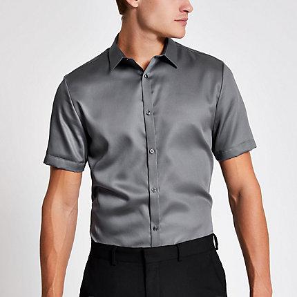 River Island Mens Slim Fit Short Sleeve Premium Shirt