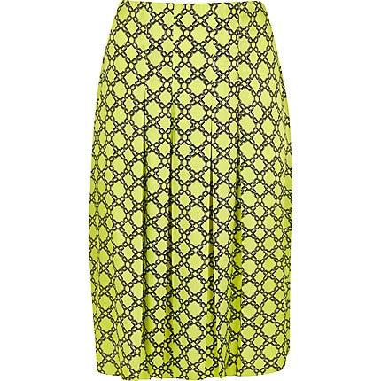 River Island Womens Plus Chain Print Pleated Skirt