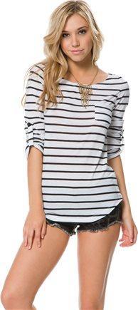 Swell Atlantic Striped Pocket 3/4 Sleeve Tee