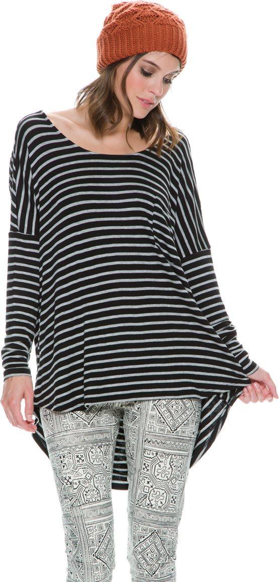 Swell Stocked Striped Ls Knit Tee