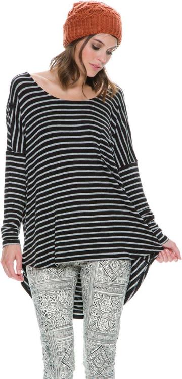 Swell Stocked Striped Ls Knit Tee