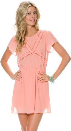 Swell Lightly Cut Out Cap Sleeve Dress