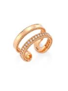 Roberto Coin Double Symphony Diamond & 18k Rose Gold Ring