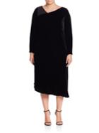 Lafayette 148 New York, Plus Size Lorde Asymmetrical Velvet Dress