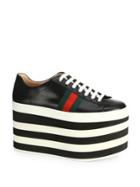 Gucci Peggy Leather Platform Sneakers