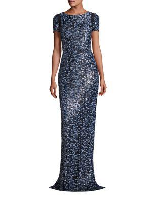 Carmen Marc Valvo Sequined Gown