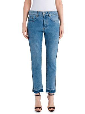 Msgm Two-tone Cotton Denim Jeans