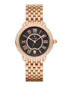 Michele Watches Serein 16 Diamond & Rose Goldtone Stainless Steel Bracelet Watch