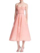 Marchesa Notte Overlay Honeycomb Gown